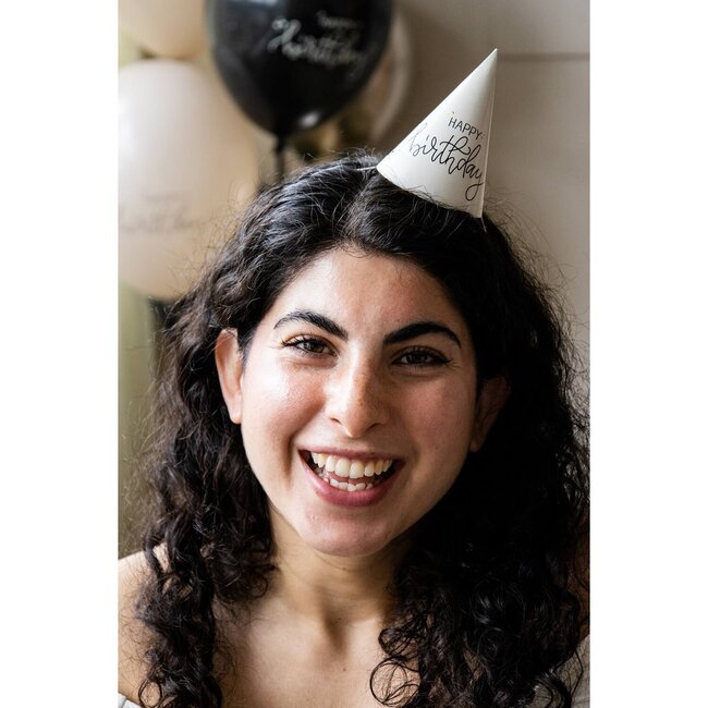 Mini Feesthoedjes - Crème Noir - 10 cm - 6 stuks