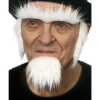 Folat Luxe Witte Baard en Wenkbrauwen Uncle Sam