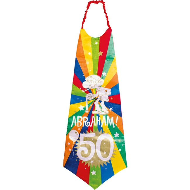50 Jaar Abraham Knalfeest Stropdas XXL