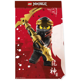 Procos Uitdeelzakjes Papier Composteerbaar Lego Ninjago - 4 stuks
