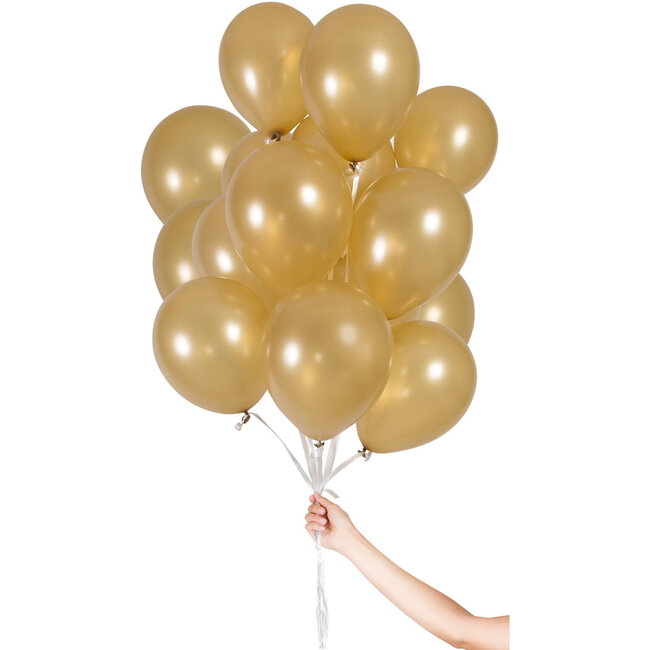 Goudkleurige Ballonnen met Lint 23cm - 30 stuks