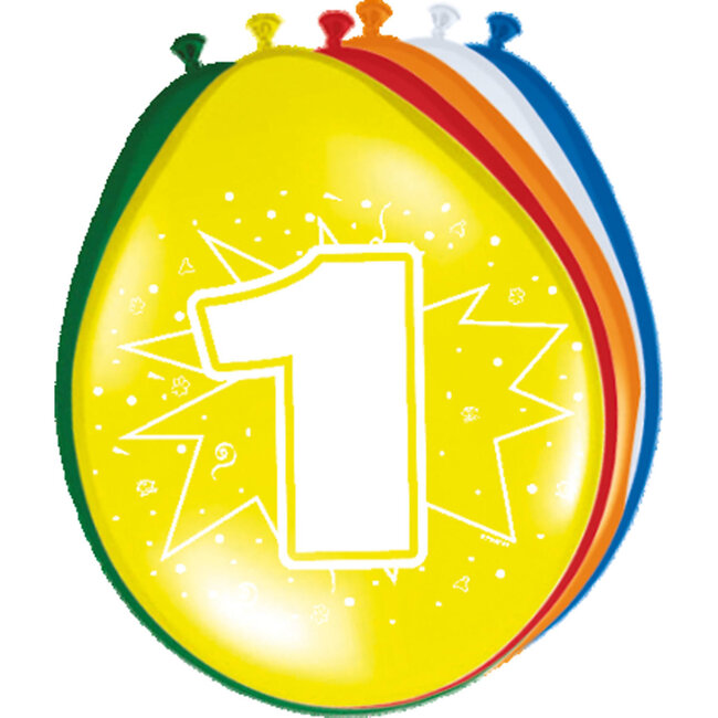 1 Jaar Ballonnen - 8 stuks