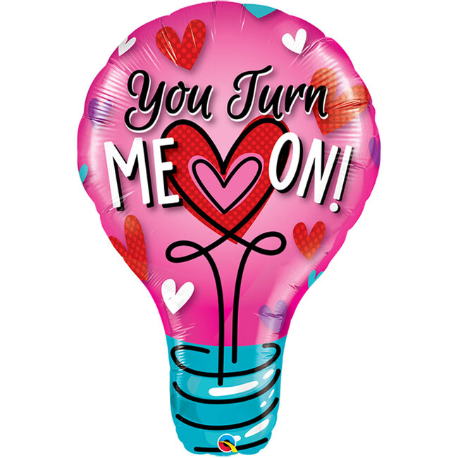 Folieballon Liefde 'You Turn Me On!' Roze - 102 cm