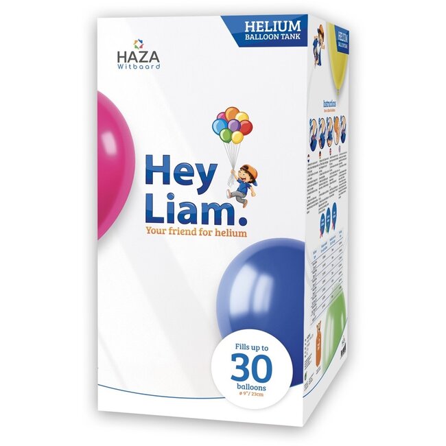 Helium cilinder voor 30 ballonnen Hey Liam.