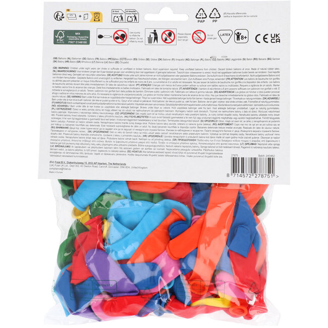 Latexballonnen - Vorm - Stripetastic - Assorti - 100 stuks