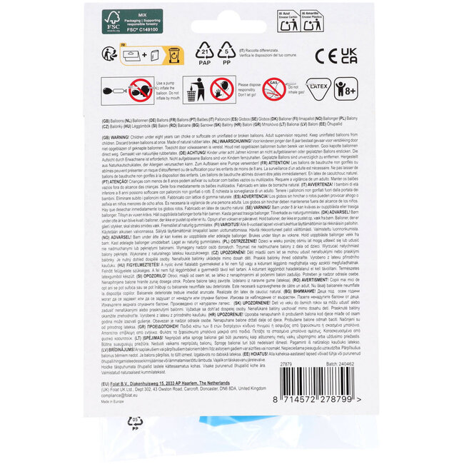 Dieren ballonnen - Stripetastic - Assorti - 6 stuks