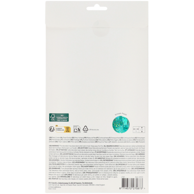 Feestgordijn - Sparkling Turquoise - 1 x 2 m