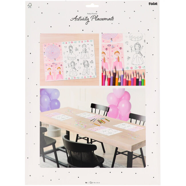 Activiteiten Placemat - Pretty Princess - 6 stuks