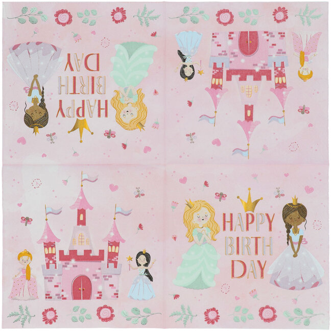 Servetten - Pretty Princess - 250 ml -20 stuks