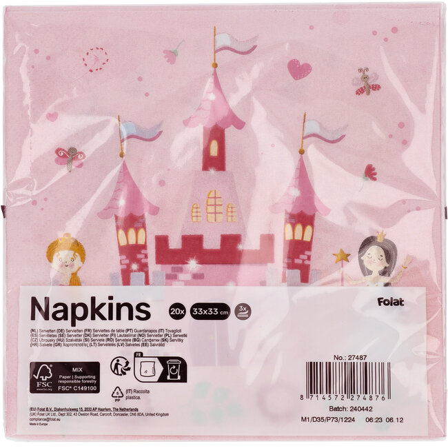 Servetten - Pretty Princess - 250 ml -20 stuks