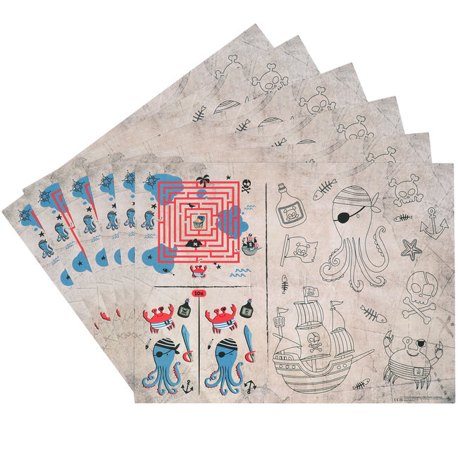 Activiteiten Placemat - Pirate Party - 6 stuks