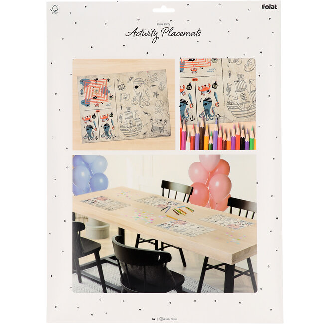 Activiteiten Placemat - Pirate Party - 6 stuks