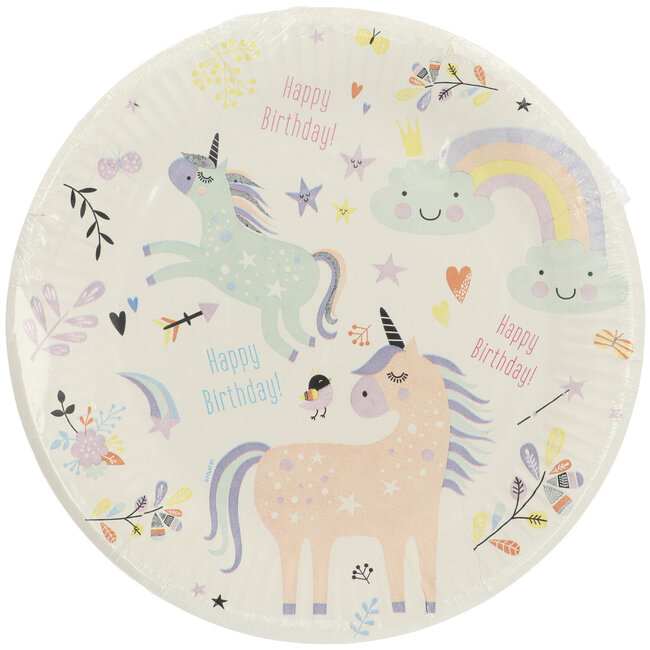 Borden Unicorns & Rainbows 23cm - 8 stuks