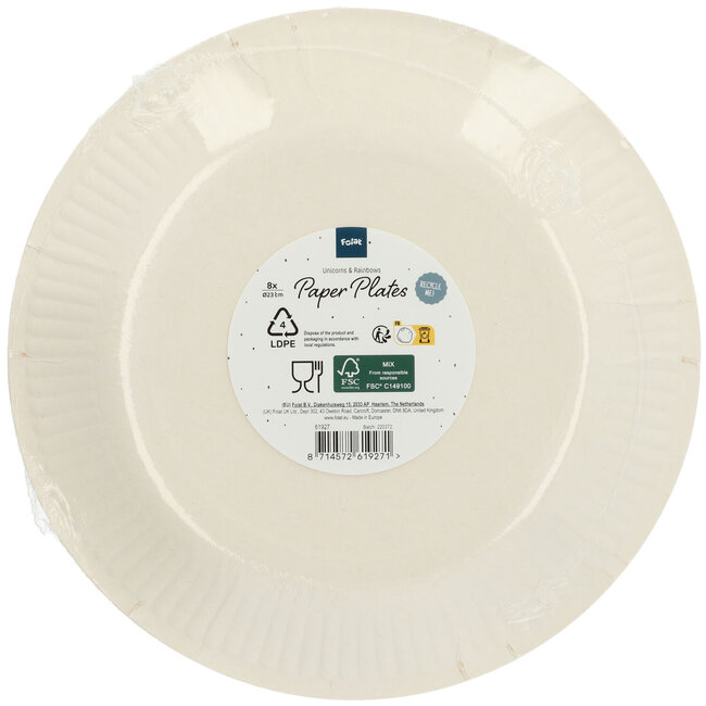 Borden Unicorns & Rainbows 23cm - 8 stuks
