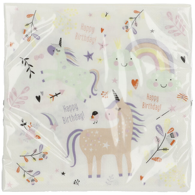 Servetten Unicorns & Rainbows 33x33cm - 20 stuks