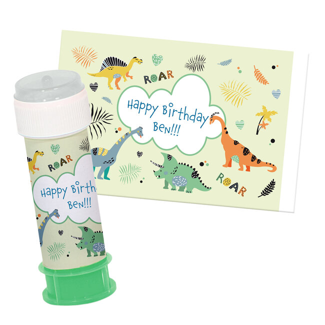 Bellenblaas Sticker Dino Roars - 6 stuks