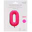 Folieballon cijfer 0 - Neon Roze - 86 cm