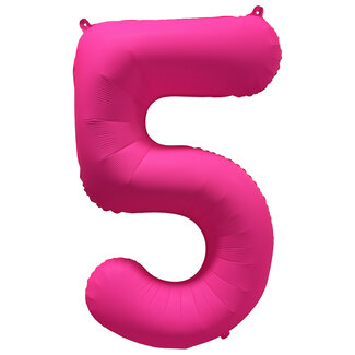 Festigo Folieballon 5 jaar - Neon Roze - 86 cm