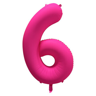 Festigo Folieballon 6 jaar - Neon Roze - 86 cm