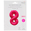 Folieballon cijfer 8 - Neon Roze - 86 cm