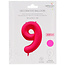 Folieballon cijfer 9 - Neon Roze - 86 cm