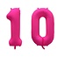 Folieballon 10 jaar - Neon Roze - 86 cm