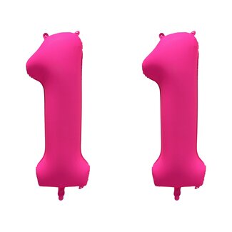 Festigo Folieballon 11 jaar - Neon Roze - 86 cm