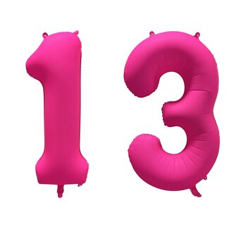Festigo Folieballon 13 jaar - Neon Roze - 86 cm