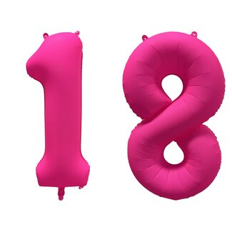 Festigo Folieballon 18 jaar - Neon Roze - 86 cm