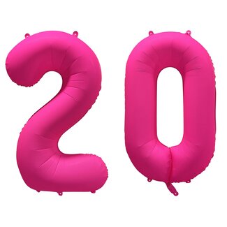 Festigo Folieballon 20 jaar - Neon Roze - 86 cm
