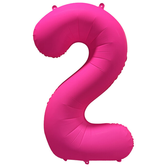 Folieballon 21 jaar - Neon Roze - 86 cm