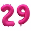 Folieballon 29 jaar - Neon Roze - 86 cm