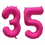 Folieballon 35 jaar - Neon Roze - 86 cm