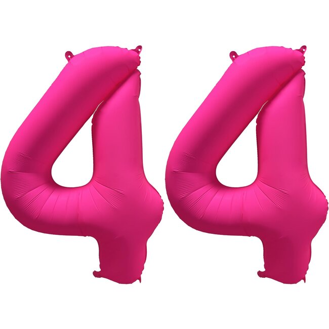 Folieballon 44 jaar - Neon Roze - 86 cm