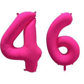 Festigo Folieballon 46 jaar - Neon Roze - 86 cm