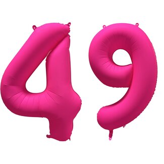 Festigo Folieballon 49 jaar - Neon Roze - 86 cm