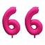 Folieballon 66 jaar - Neon Roze - 86 cm