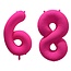 Folieballon 68 jaar - Neon Roze - 86 cm