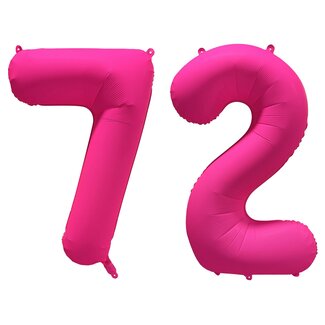 Festigo Folieballon 72 jaar - Neon Roze - 86 cm