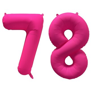 Festigo Folieballon 78 jaar - Neon Roze - 86 cm