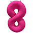 Folieballon 80 jaar - Neon Roze - 86 cm