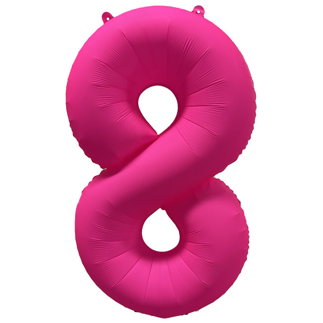 Folieballon 82 jaar - Neon Roze - 86 cm