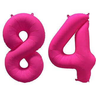 Festigo Folieballon 84 jaar - Neon Roze - 86 cm