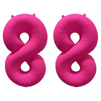 Festigo Folieballon 88 jaar - Neon Roze - 86 cm
