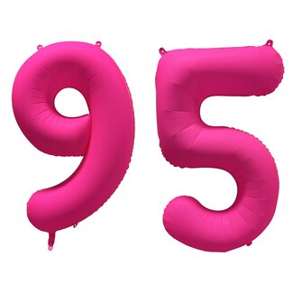 Festigo Folieballon 95 jaar - Neon Roze - 86 cm