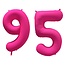 Folieballon 95 jaar - Neon Roze - 86 cm