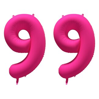 Festigo Folieballon 99 jaar - Neon Roze - 86 cm
