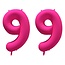 Folieballon 99 jaar - Neon Roze - 86 cm