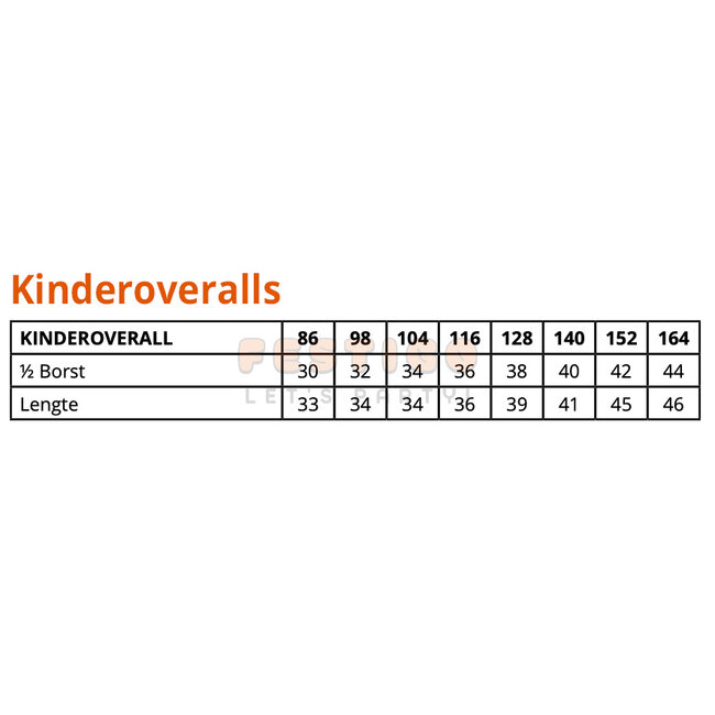 Festigo Overall Oranje voor kinderen