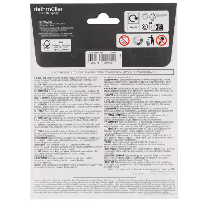 Folieballon Hart Neon Roze